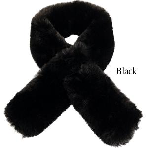 LC01 - Faux Rabbit Pull Through Scarves Black<br>
Faux Rabbit Pull Through Scarf - 
