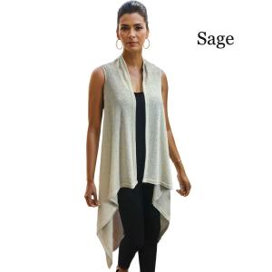 9718 - Gauze Jersey Knit Vests  Sage - 