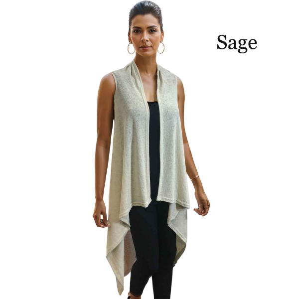 wholesale 9718 - Gauze Jersey Knit Vests  Sage - 