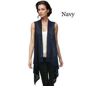 Wholesale 9718 - Gauze Jersey Knit Vests  Navy - 