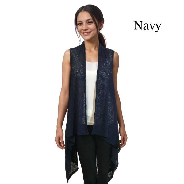 wholesale 9718 - Jersey Mesh Knit Vests  Navy - 