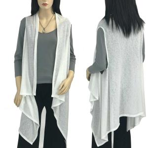 Wholesale  9718 - White<br>Gauze Jersey Knit Vest - 