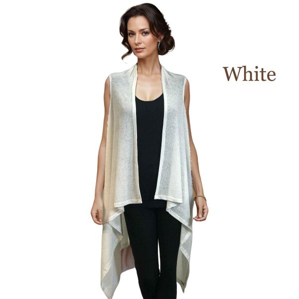 wholesale 9718 - Gauze Jersey Knit Vests  White - 