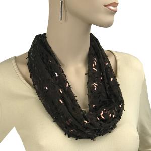 4121 - Sequined Magnetic Clasp Scarves 4120 Brown (Bronze Clasp) - 