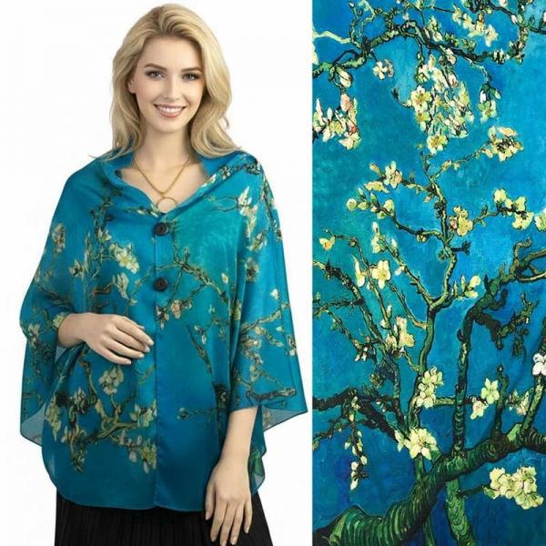 wholesale 3226 - Satin Charmeuse Button Shawls #02 Satin Charmeuse Shawl with Black Wooden Buttons - 