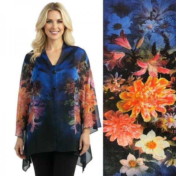 wholesale 3226 - Satin Charmeuse Button Shawls #08 Satin Charmeuse Shawl with Black Wooden Buttons - 