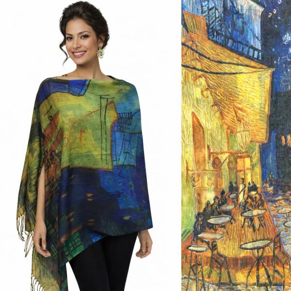 wholesale 3234/T - Art Design Broadcloth  Button Shawls #22<br> w/ Black Buttons 
 - 
