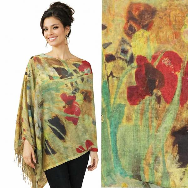 wholesale 3234/T - Art Design Broadcloth  Button Shawls #28 <br>w/ Black Buttons  - 