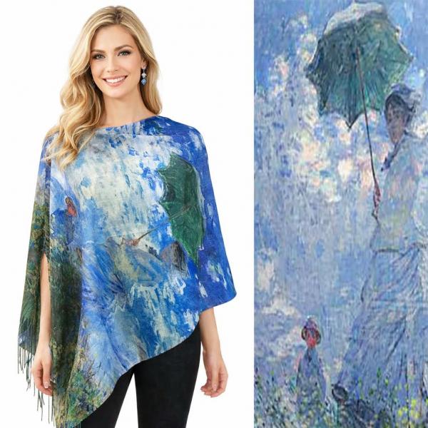 wholesale 3234/T - Art Design Broadcloth  Button Shawls #52 w/ Black Buttons  - 