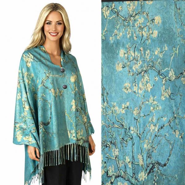 wholesale 3234/T - Art Design Broadcloth  Button Shawls #56 w/ Black Buttons  - 