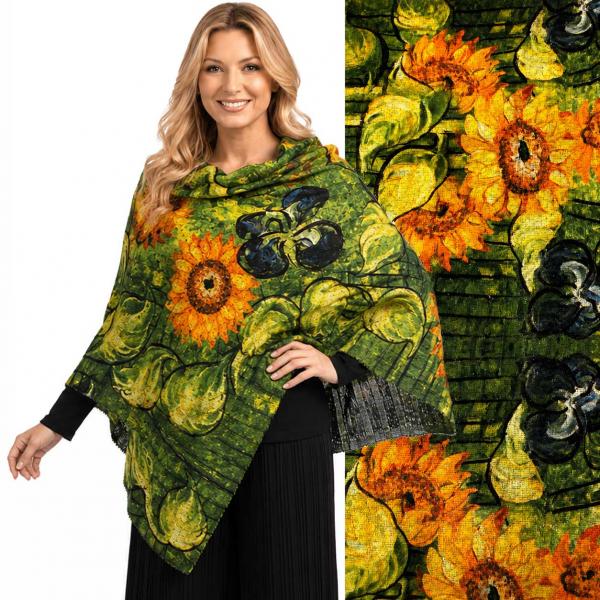 wholesale 3235 - Nubby Art Design Button Shawls #06 Nubby Art Design Shawl w/ Wooden Buttons (NART) - 