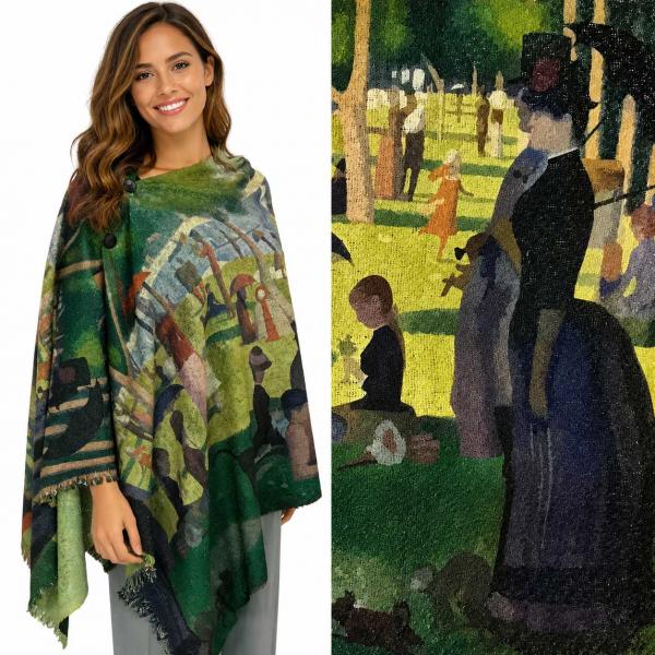 wholesale 3235 - Nubby Art Design Button Shawls #21 Nubby Art Design Shawl w/ Wooden Buttons (NART) - 
