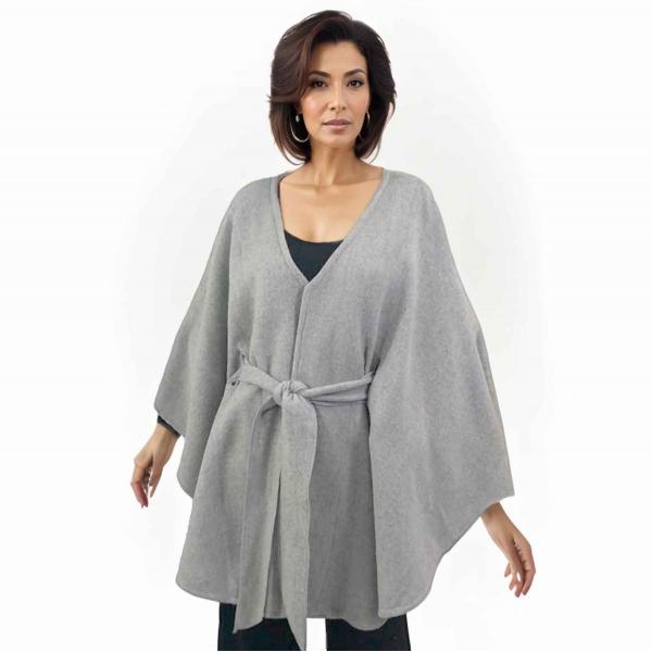 Wholesale LC15 - Capes - Luxury Wool Feel / Belted  LC15 Light Grey <br>Belted Cape  - 