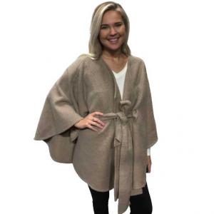 Wholesale  LC15 Taupe<br> Belted Cape - 