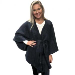 Wholesale  LC15 Black <br>Belted Cape - 