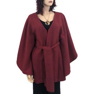 Capes - Luxury Wool Feel / Belted LC15 LC15 BURGUNDY<br> Belted Cape  - 