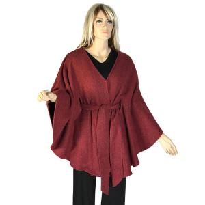 Wholesale  LC15 Burgundy<br> Belted Cape  - 