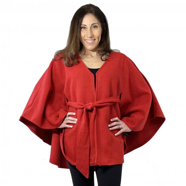 Wholesale LC15 - Capes - Luxury Wool Feel / Belted  LC15 Red <br>Belted Cape - 