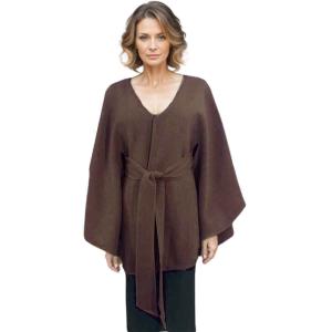 LC15 - Capes - Luxury Wool Feel / Belted  LC15 Brown <br>Belted Cape - One Size Fits Most
