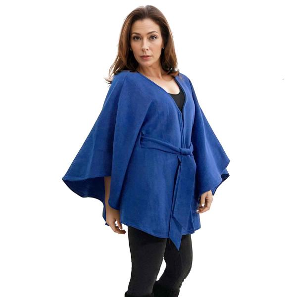 Wholesale LC15 - Capes - Luxury Wool Feel / Belted  LC15 - Royal Blue<br> Belted Cape - 