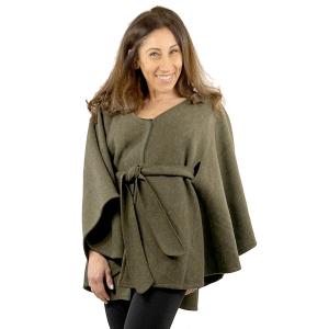 LC15 - Capes - Luxury Wool Feel / Belted  LC15 Olive <br>Belted Cape - 