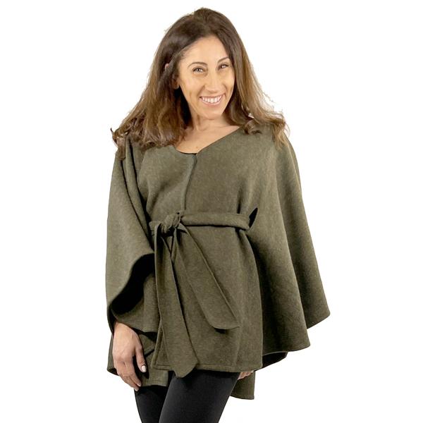 Wholesale LC15 - Capes - Luxury Wool Feel / Belted  LC15 Olive <br>Belted Cape - 