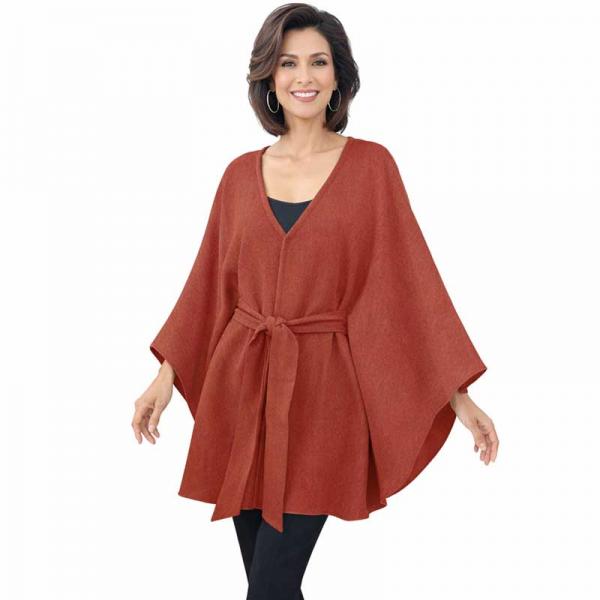 wholesale LC15/T - Capes - Luxury Wool Feel Belted Capes  Paprika - One Size Fits Most