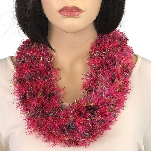 wholesale Magnetic Clasp Scarves (Eyelash Yarn) 3262 #13 Multi Hot Pink - 