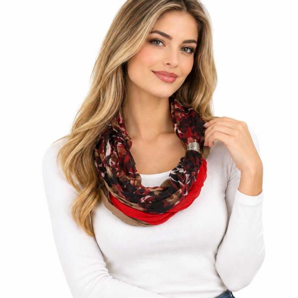 wholesale 3263 - Bohemian Three Layer Magnetic Clasp Scarves #02 Abstract - Multi Color 2 - 