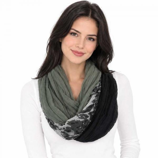 wholesale 3263 - Bohemian Three Layer Magnetic Clasp Scarves #03 Floral - Black - 