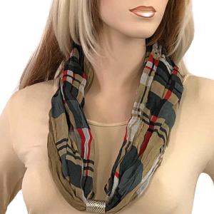 3263 - Bohemian Three Layer Magnetic Clasp Scarves #11 Plaid  - 