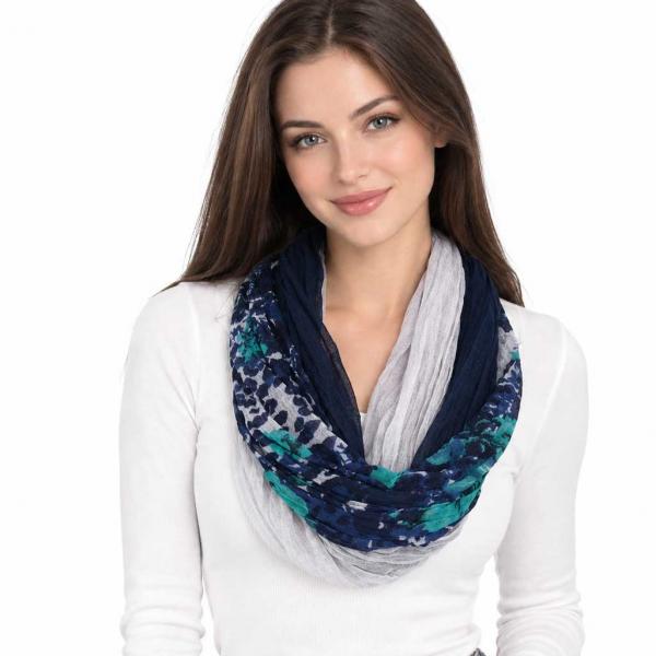 wholesale 3263 - Bohemian Three Layer Magnetic Clasp Scarves #04 Floral - Purple - 