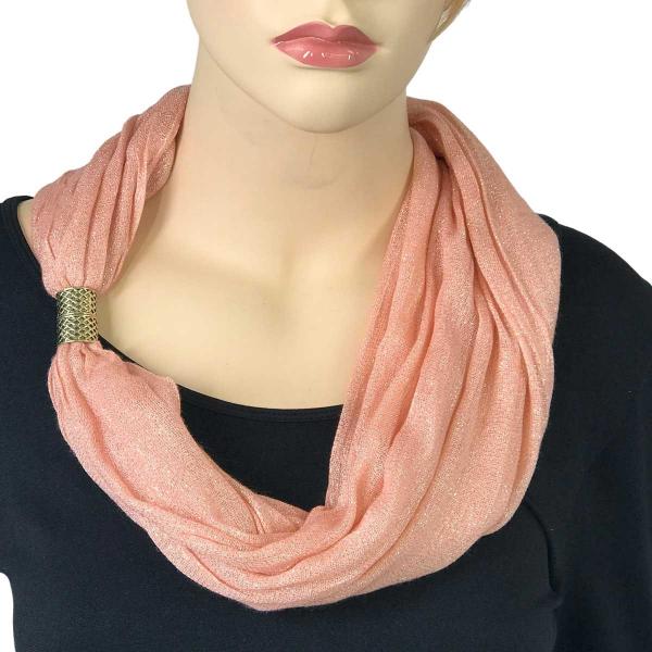3264 - Lurex Shimmer Magnetic Clasp Scarves #05 Peach - 