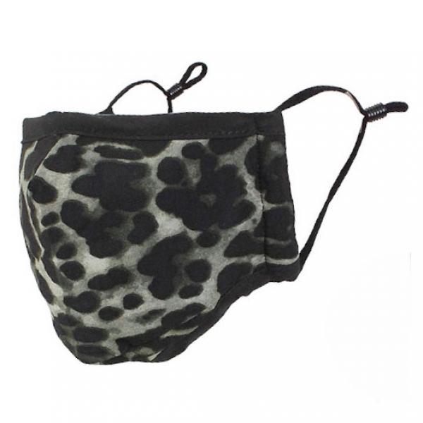 Protective Masks By Max Leopard Print Black and Grey - 