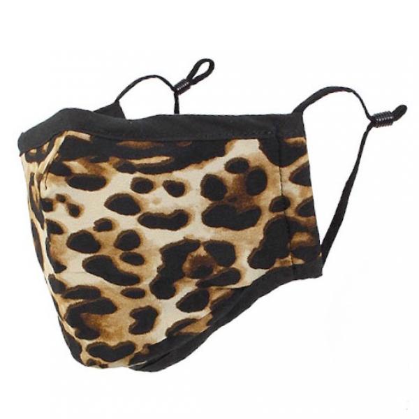 Protective Masks By Max Leopard Print Brown and Natural - 