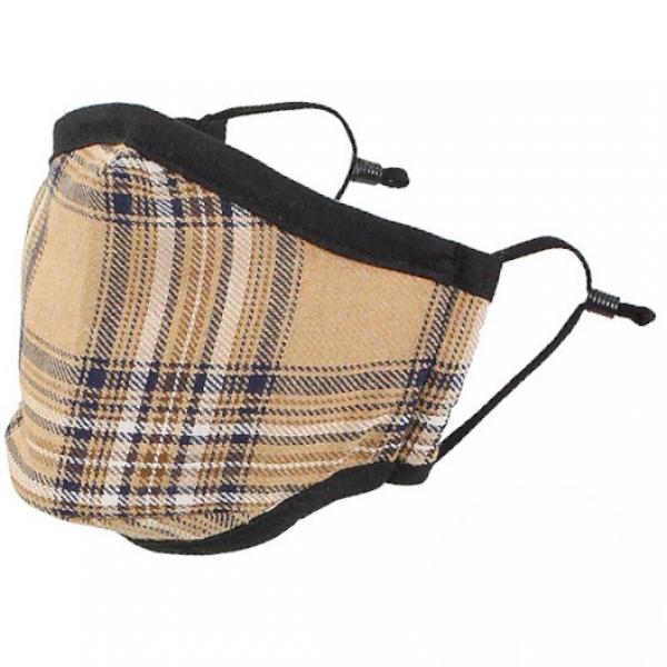 wholesale Protective Masks By Max Classic Tartan Plaid Beige/Brown/Black MB - 