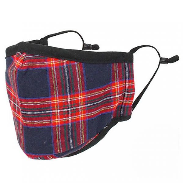 Protective Masks By Max Classic Tartan Plaid Navy/Red MB - 