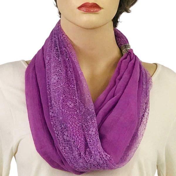 Wholesale 3281 - Cotton Lace Magnetic Clasp Scarves #06 Lilac - 