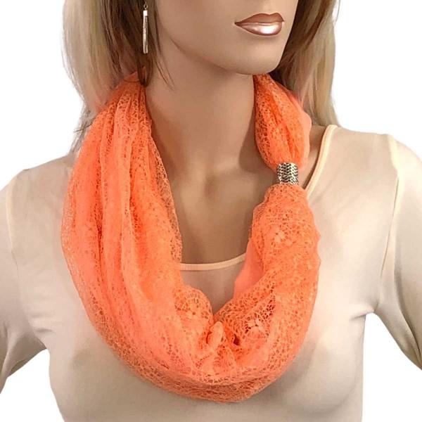 Wholesale 3281 - Cotton Lace Magnetic Clasp Scarves #10 Peach - 