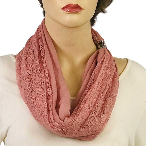 Wholesale 3281 - Cotton Lace Magnetic Clasp Scarves #13 Rose - 