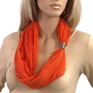 3281 - Cotton Lace Magnetic Clasp Scarves #18 Pumpkin - 