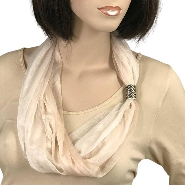 wholesale 4012 Magnetic Clasp Scarves (Crinkled Ombre) #02 Cream - Taupe - 