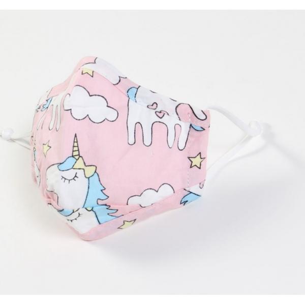 Wholesale Protective Masks by Jessica - Child Size D01 Unicorn - Pink  (Comes with 2 removable child filters and wire nose pincher) - 