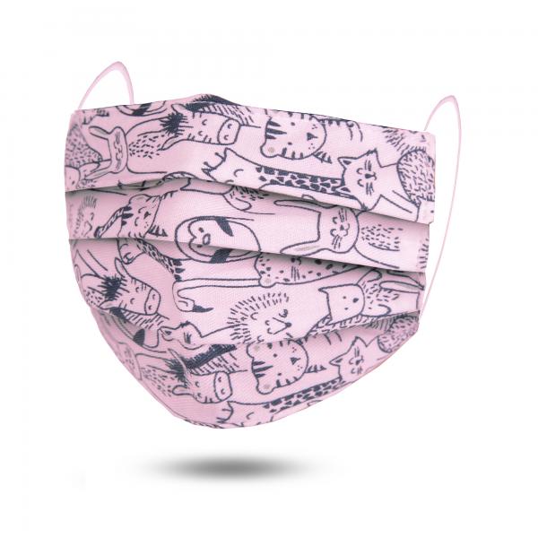 Wholesale Protective Masks by Jessica - Child Size #50 Animal Party - Pink - 