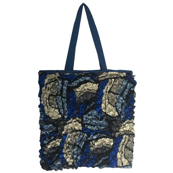 wholesale 3294 - Puckered Fabric Tote Bags #07 Royal Blue w/ Coin Pop Art - 