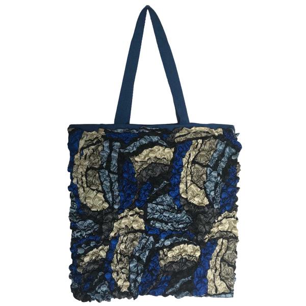 Wholesale 3294 - Puckered Fabric Tote Bags #07 Royal Blue w/ Coin Pop Art - 