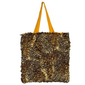 3294 - Puckered Fabric Tote Bags #25 Swirl Leopard - 