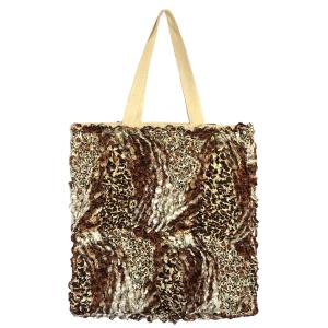 Wholesale 3294 - Puckered Fabric Tote Bags #31 Zebra Brown/Beige - 