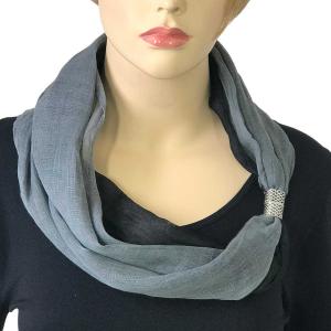 3296 Magnetic Clasp Scarves (Two Layer) #06 Black - Silver - 
