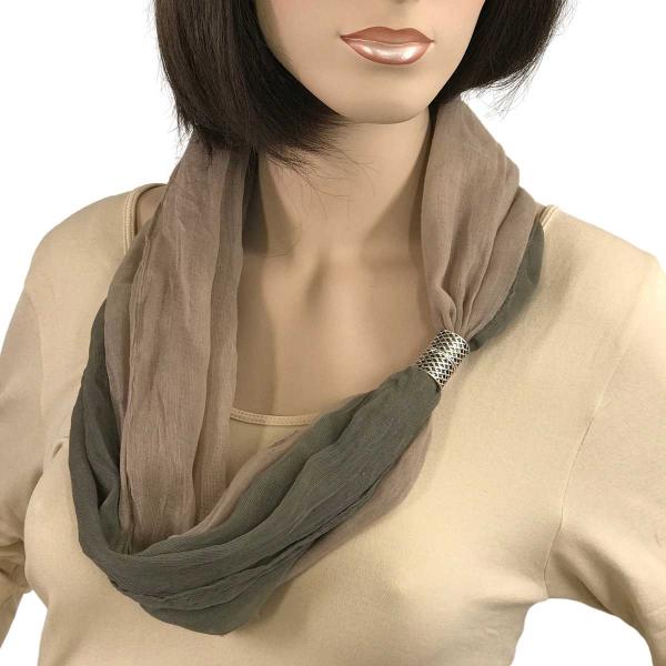 Wholesale 3296 Magnetic Clasp Scarves (Two Layer) #11 Granite - Taupe - 
